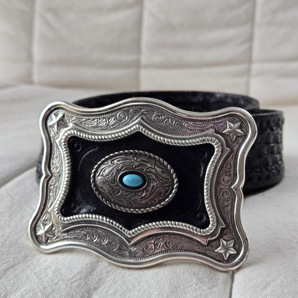 Southwestern Style Cowboy Buckle Belt By Ivan - Picture 2 of 11